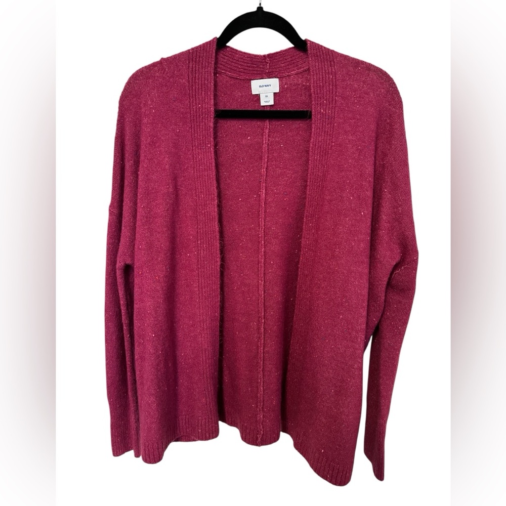 Old Navy Magenta Open Front Cardigan Sweater